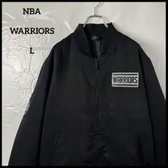 ma-1 ナイロンジャケット　NBA ウォリアーズ　バスケ　チームロゴ　ブラック