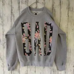 スウェット　REASON　S　プリントBAD花柄　　グレー