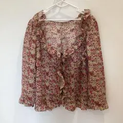 【美品】JILLSTUART 小花柄 フリルブラウス 羽織り Sのサムネイル