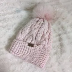 H&M ピンク ケーブル編みニット帽