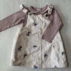 zara 花柄コーデュロイワンピースセット 98 90 ジャンスカ