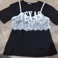 しまむら Tシャツ レースビスチェ セットのサムネイル
