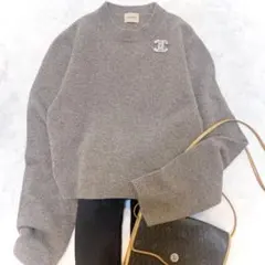 美品◆THE SHISHIKUIシシクイ ウールカシミヤクルーネックニット◇モカ 美品◇THE SHISHIKUIシシクイ ウールカシミヤクルーネックニット◇モカ