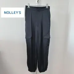 NOLLEY'S ブラック サテン カーゴパンツ 光沢 上品 管:1043のサムネイル