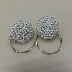 パール装飾 サークルピアス