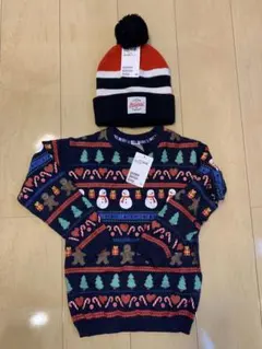 キッズ　トレーナー　ニット帽　2点セット　クリスマス