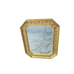 【アンティーク】イタリア　鏡　ミラー　壁掛け　ウォールミラー　八角　ヴィンテージ