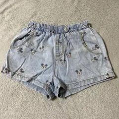 ZARA ミッキーマウス柄 デニムハーフパンツ 110cm