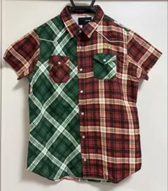 Hurley チェック柄 赤 緑 半袖 シャツ Lサイズのサムネイル