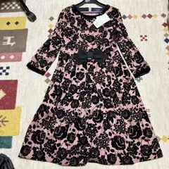 エムズグレイシー　黒いバラ柄 ロングワンピース新品