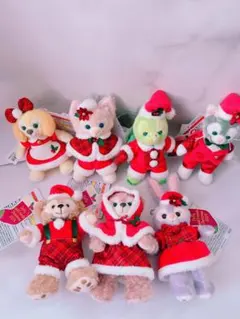 【新品タグ付】 クリスマス ダッフィー&フレンズ ぬいぐるみバッジ 7種セット