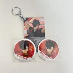 ハイキュー 黒尾鉄朗 缶バッジ プレートキーホルダー セット