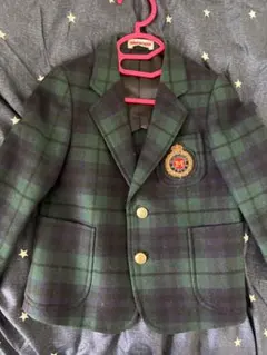 ミキハウス グリーンチェック スーツジャケット