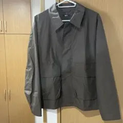 ユニクロC コットンショートブルゾン　DarkBrown M