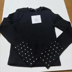 ZARA TRAFALUC ラインストーン付き 長袖ニット ブラック⭐️Sサイズ