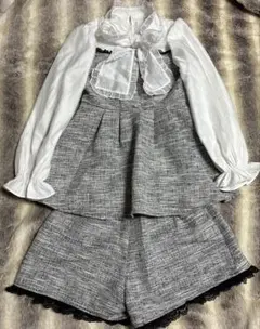 ROJITA BIGリボン ツイードセットアップ　ホワイト　ドッキング