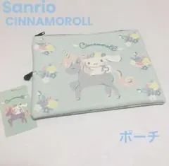 Sanrio シナモロール　フラットポーチ　ユニコーン　両面柄違い
