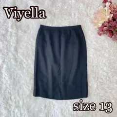 Viyella 膝丈スカート（13）オフィスカジュアル　黒スカート　裏地付き
