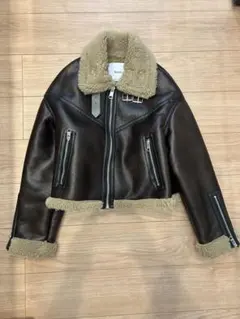 レザーショートジャケット ダークブラウン