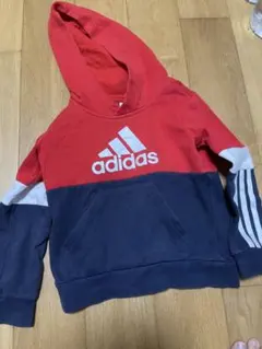 adidas 赤 ネイビー フード付きパーカー