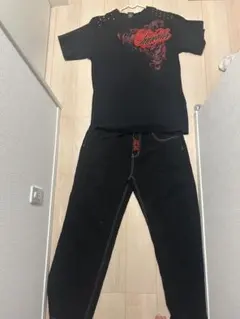 セットアップ　黒赤　上M 下S