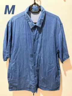 GU デニムブルー 半袖シャツ Mサイズ