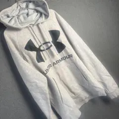 UNDER ARMOUR メンズ グレー フード付きパーカー Lゆったりシンプル
