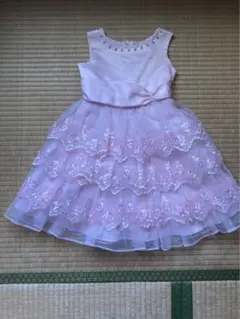 ピンク フリル刺繍ドレス 110cm