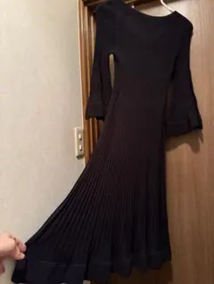 EPOCA リブ編みロングワンピース TL 40 ブラック
