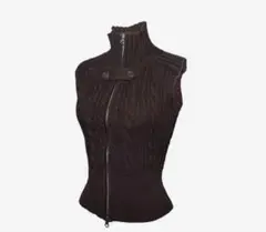 THEREDTHREAD flame zip knit tops ブラウンのサムネイル