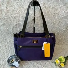 ◎新品タグ付き LA BAGAGERIE 紫 2way 3層 ナイロン×牛革