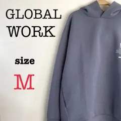 GLOBAL WORK グローバルワーク【M】レディース　ビックパーカー　ブルー