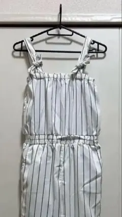 Lovetoxic ストライプ オーバーオール Mサイズ ホワイト