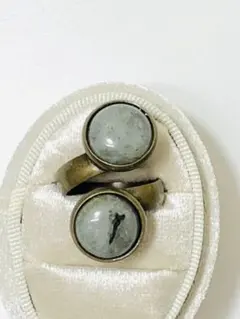 パワーストーンラブラドライトストーン 石指輪 天然石指輪 和名曹灰長石指輪