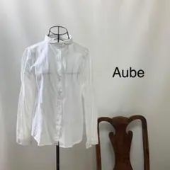 E2566【純白コットン100%】aube 綿シャツ　大人目可愛いシャツ