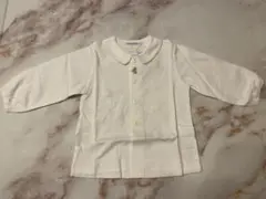 【新品タグ付き】ファミリア ブラウス 長袖 70 クマ 刺繍 襟付き 白