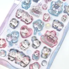 ラス1 パンダ ボンボンドロップシール風 立体シール 3D もちもち うるちゅる