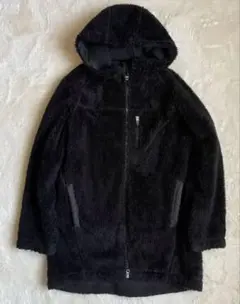 00s old UNIQLO ボアフリースパーカー　S 黒ブラック