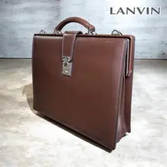 LANVIN レザーブリーフケース 本革 ビジネスバッグ 茶のサムネイル