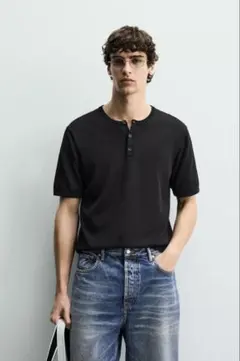 【即完品】ZARA ヘンリーネックニット Tシャツ 新品のサムネイル