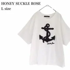 ハニーサックルローズ/Tシャツ/アンカー/刺繍/半袖/L/ホワイト/マリンのサムネイル