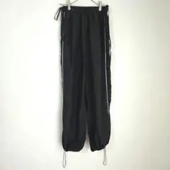 ⭐️美品⭐️トラックパンツ ナイロン リボン 黒 M ライン イージーパンツ