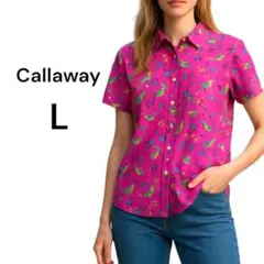 callaway ゴルフウェア ポロシャツ レディース L 派手柄 通気性 速乾