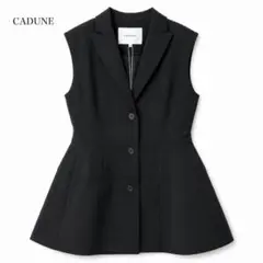 人気 CADUNE 神崎恵さんコラボ ウエストマークペプラムジレ カデュネ 36 CADUNE カデュネ 神崎恵コラボ ウエストマークジレ 36 ペプラム タグ付