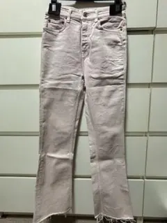 ZARA ライトピンク ブーツカットデニム