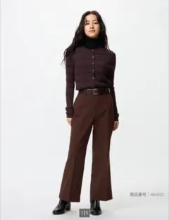 【新品】UNIQLO スマートフレアパンツ S ブラウン