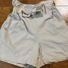 子供 ズボン 140cm リボン ベージュ