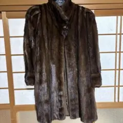 定価80万円 高級 ミンク 毛皮 コート エンバ リアルファー