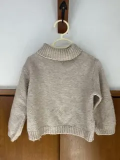 ベビー　キッズ　タートルネック　セーター　ニット　ホワイト　86