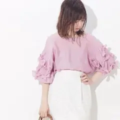 【着用数回】たくさんリボン　2WAYトップス ピンク